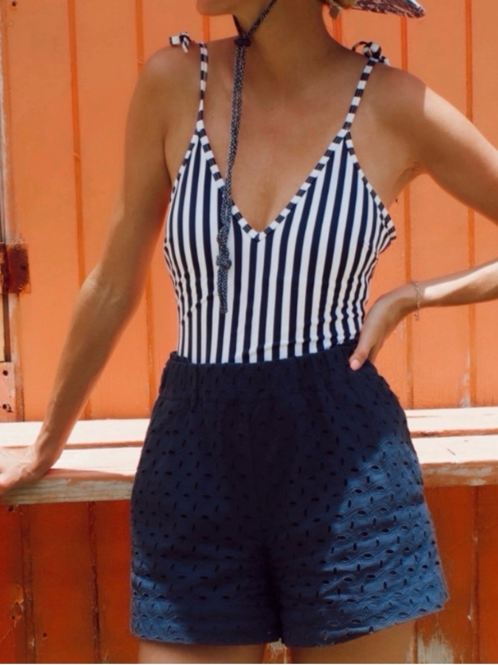 Southern Tide Striped One Piece Bathing Suit - Picture 2 of 6